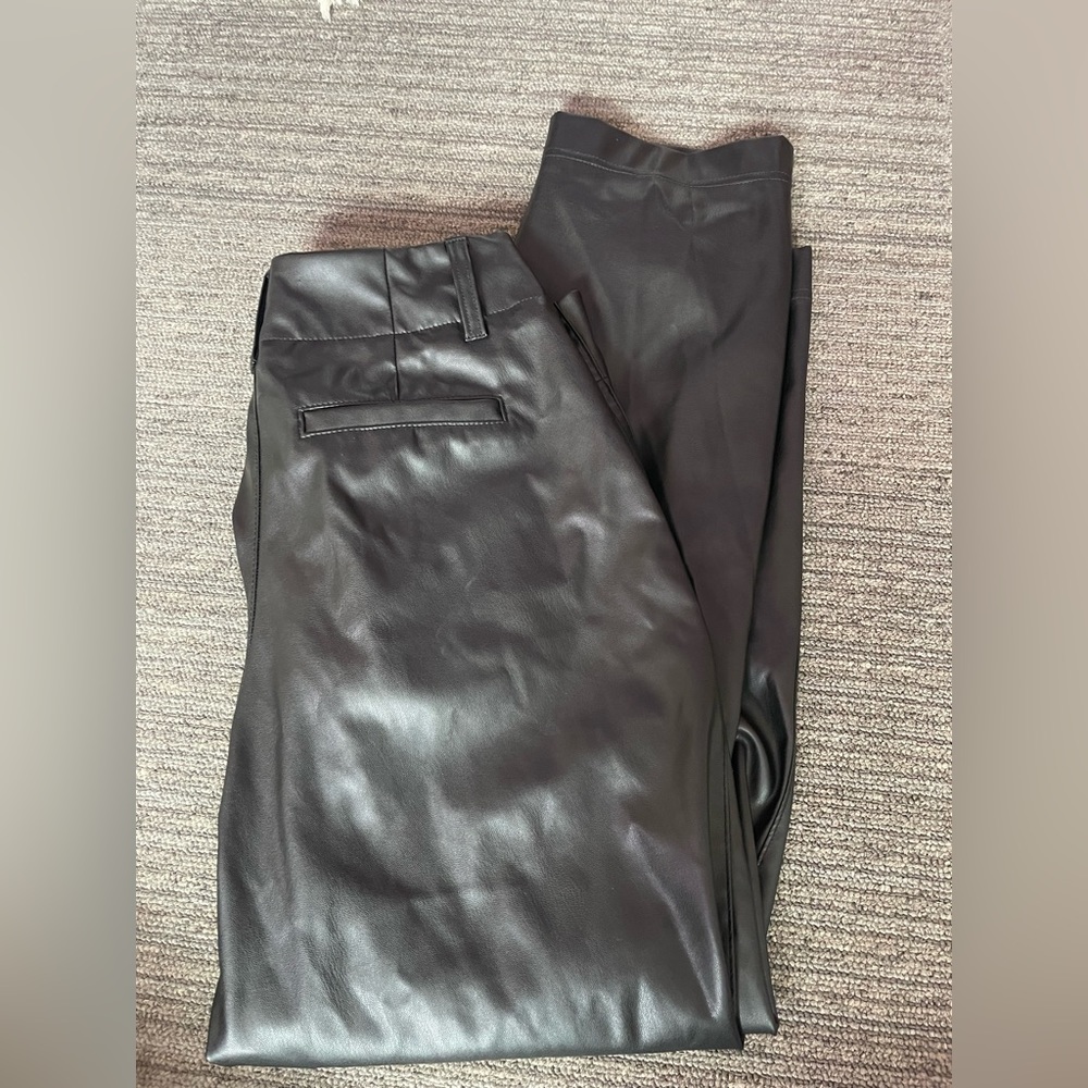 Black Faux Leather Pants